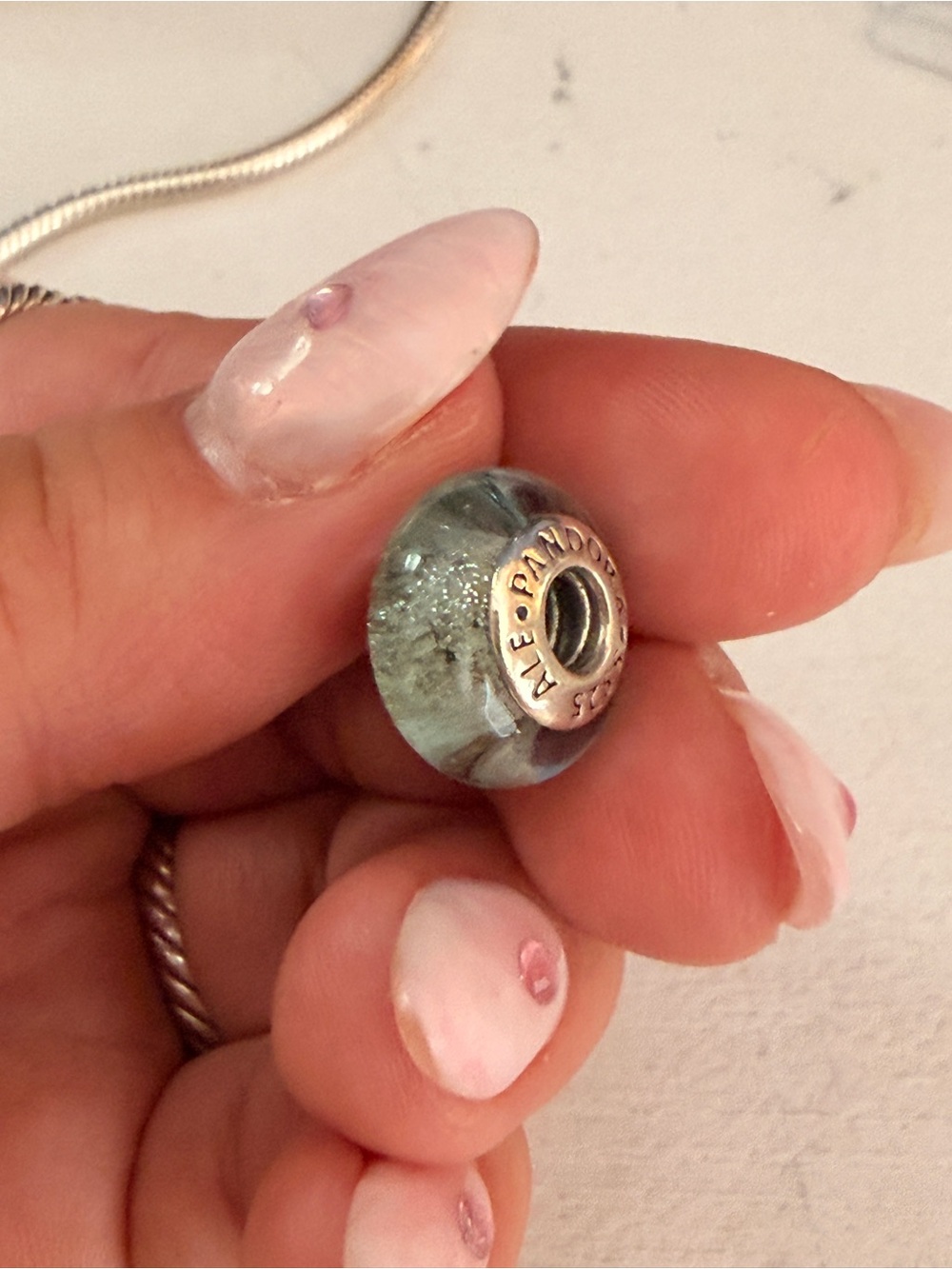 Pandora Cinderella Glow-in-the-dark Murano Glass Charm Bead